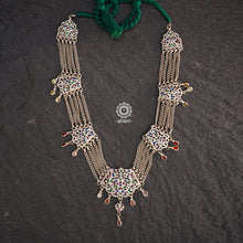 Experience the cultural elegance with our Vintage Tribal Silver Neckpiece. Adorned with intricate chilai work, it boasts a stunning vintage design. Made for those who appreciate traditional craftsmanship, this neckpiece adds a touch of sophisticated charm to any outfit. Embrace the heritage and elevate your style.