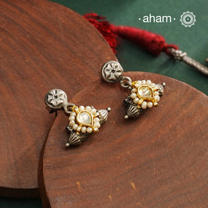Noori Dual Tone Silver Neckpiece & Earrings Set