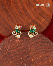 Moissanite Gold Polish Silver Pendant Earring Set