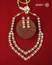 Moissanite Gold Polish Silver Neckpiece & Earrings Set