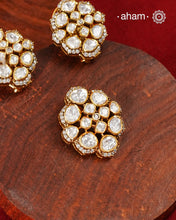Moissanite Gold Polish Silver Pendant Earring Set