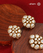 Moissanite Gold Polish Silver Pendant Earring Set