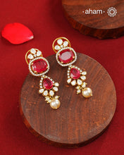 Moissanite Gold Polish Silver Pendant Earring Set