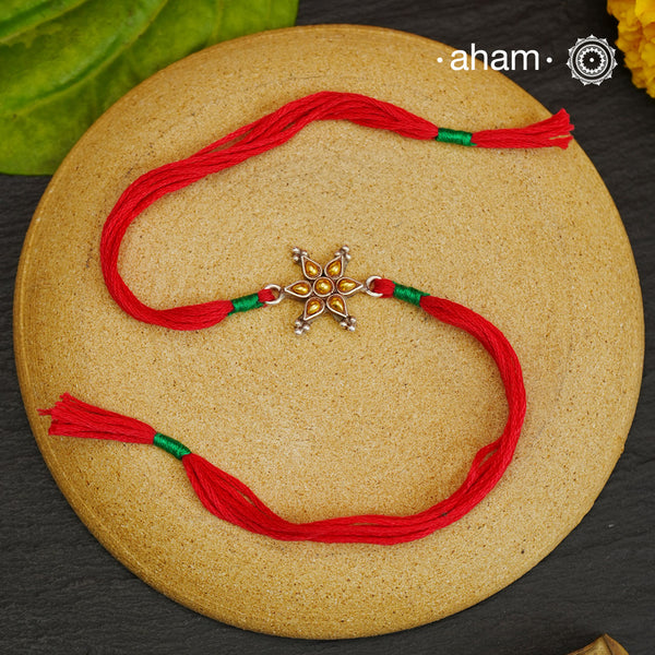 Bandhel Two Tone Silver Rakhi