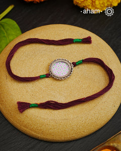Hand Painted Silver Rakhi