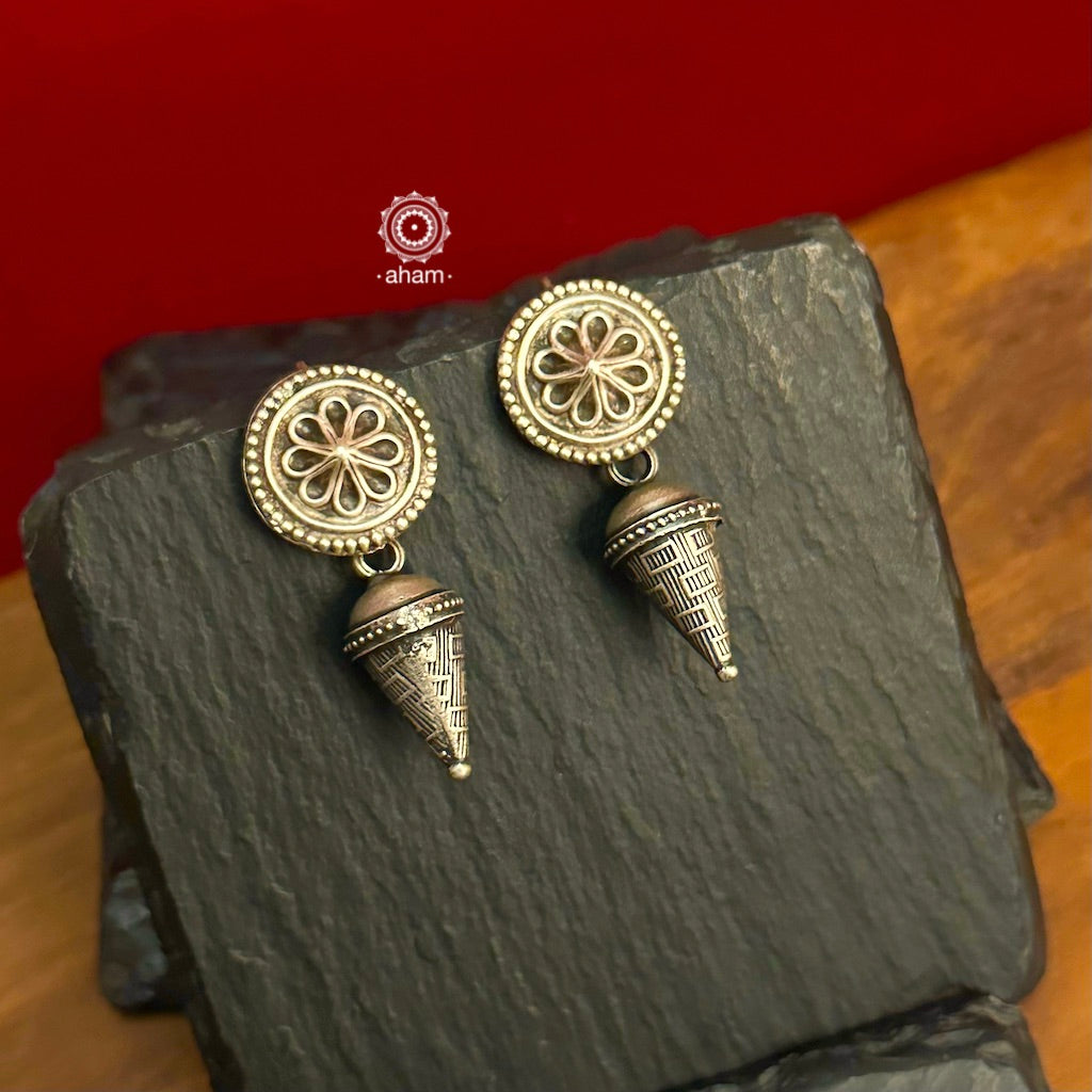 Mewad earrings handcrafted in 92.5 sterling silver. An ode to the glorious state of Rajasthan. Perfect work wear earrings.