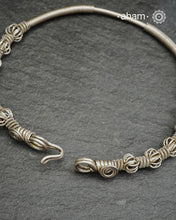 Vintage tribal silver hasli with Twist wire work. Opens in the front.