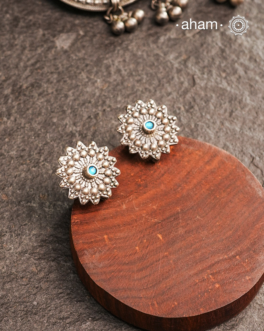 Mewad silver earrings studs. An ode to the glorious state of Rajasthan. Light weight, great as everyday and ethnic wear. 