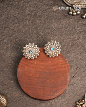 Mewad silver earrings studs. An ode to the glorious state of Rajasthan. Light weight, great as everyday and ethnic wear.&nbsp;