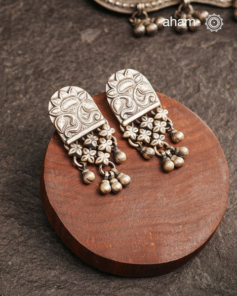 Mewad Earrings handcrafted in 92.5 sterling silver. An ode to the glorious state of Rajasthan. Light weight great as everyday and ethnic wear.