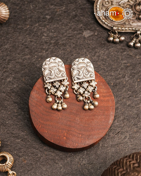 Mewad Earrings handcrafted in 92.5 sterling silver. An ode to the glorious state of Rajasthan. Light weight great as everyday and ethnic wear.
