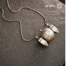 Traditional Shiva lingam&nbsp;neckpiece handcrafted in silver.The pendant is a vintage silver piece, the chain is new crafted in 92.5 silver