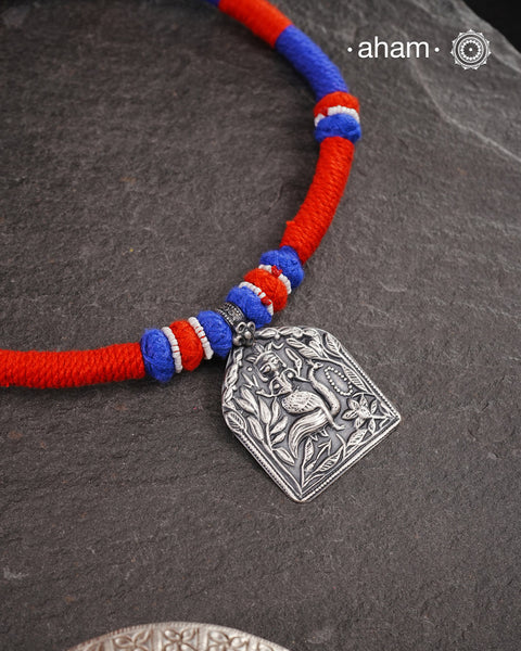 Lord Kartikeyan Silver Neckpiece
