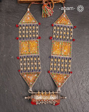 Tribal Silver Jaisalmeri Rani Har.These beautiful vintage pieces carry a slice of history with them.They are made by skilled artisans and involve various hand technique such as soldering, hammering, casting, stamping, dapping and stone setting. 