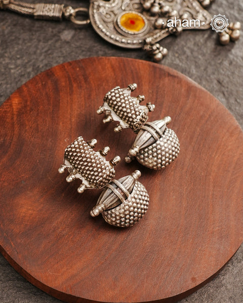 Vintage Tribal Silver Earrings