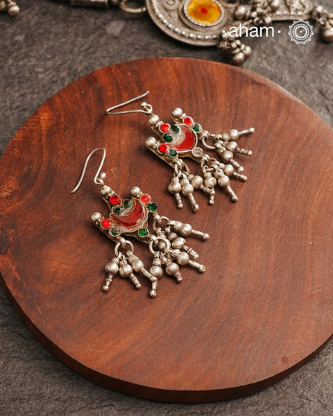 Tribal Earrings created in silver with traditional artistry and craftsmanship.