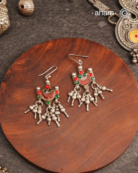 Tribal Earrings created in silver with traditional artistry and craftsmanship.