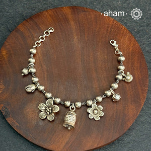 A.M P.M Charm Silver Bracelet