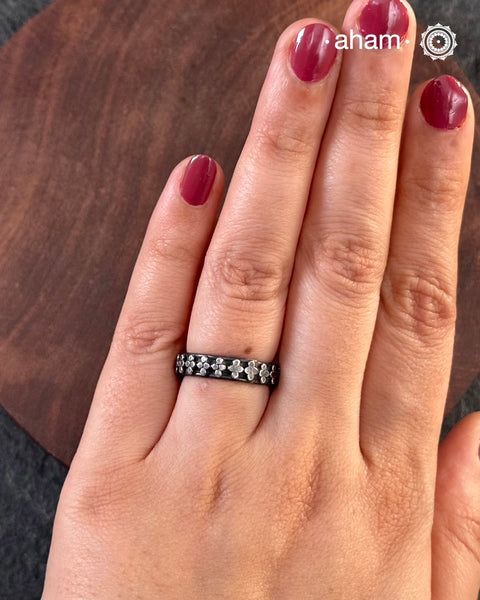 Handcrafted Band Ring in 92.5 sterling silver.