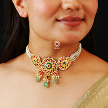 Kundan Gold Polish Silver Choker