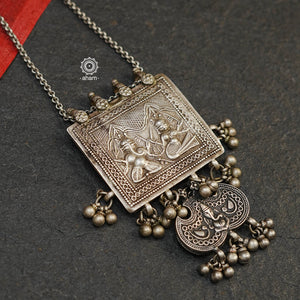Long silver neckpiece made by putting together some unique tribal silver pieces.  Looks great when paired with workwear kurtas, saris or even a shirt. 