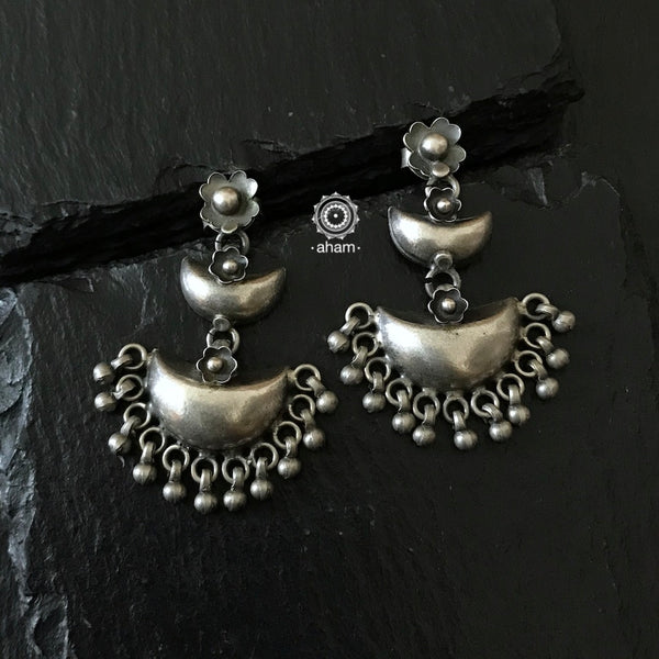 Mewad diya earrings handcrafted in 92.5 silver. An ode to the glorious heritage of Rajasthan.