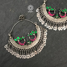 Over Sized Silver Peacock Hoops that are bound to make a statement.
