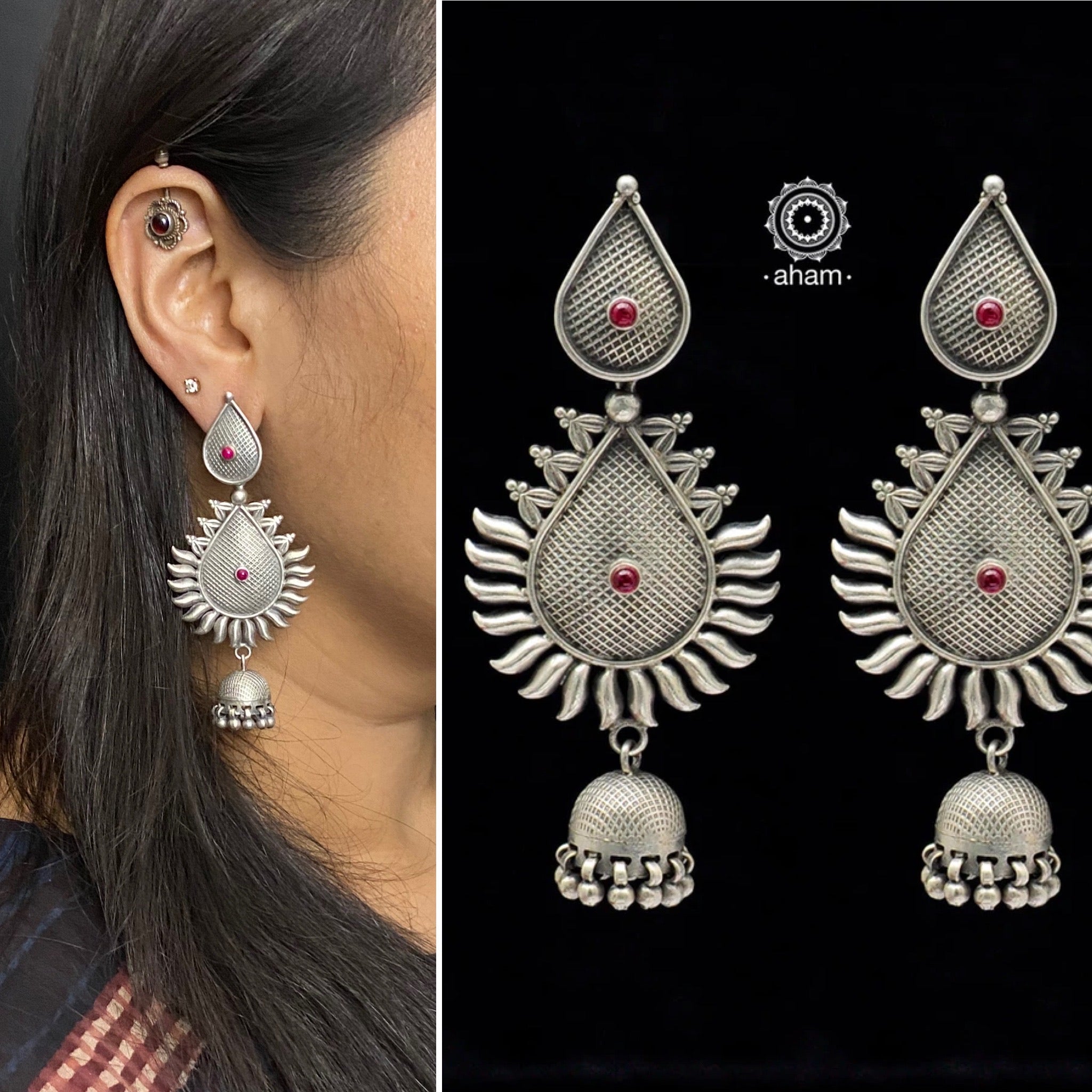 Flipkartcom  Buy Primis Primis Jaipur Collection Rajasthani JhumkiJhumka  Earrings with Meenakari work for Women  Girls Silver Earring Set Online at  Best Prices in India
