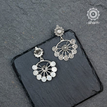 Mewad flower earrings handcrafted in 92.5 sterling silver. An ode to the glorious state of  Rajasthan. Looks great with both casual and ethnic outfits. 