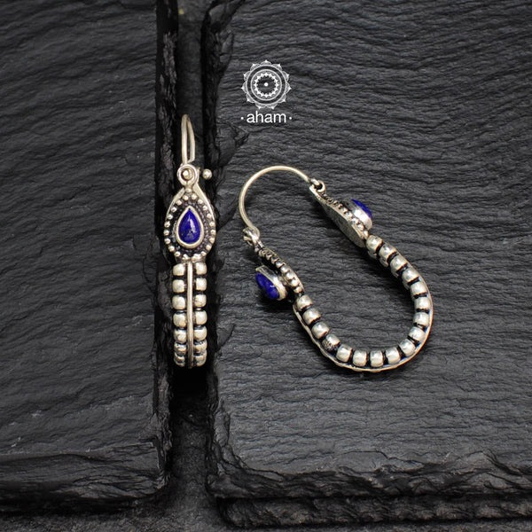 Mewad bali earrings handcrafted in 92.5 sterling silver.  Light weight classic hoops, looks great with both ethnic and work wear. 