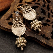 Tribal  silver coin earrings.  A piece so stunning that is bound to make a statement. Perfect to wear this Navratri. 