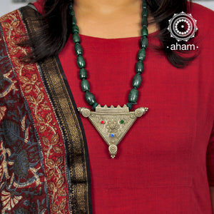 Large Rava Work pendant with malachite stone