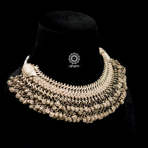 Vintage Silver Payal Neckpiece with some stunning ghungroos.  A statement piece it is. The payal is flexible and sits on any neck size perfectly. 