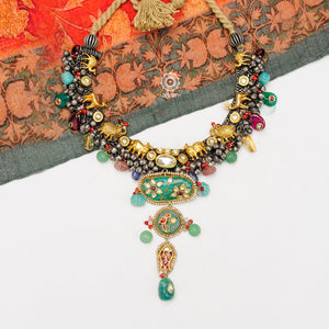 One of a kind statement wearable art pieces.An eclectic mix of elements, with a play of colours, textures, forms and workmanship. Crafted in Silver with two tones that make them so versatile and unique. Modern Heirloom pieces that can be worn across generations. 