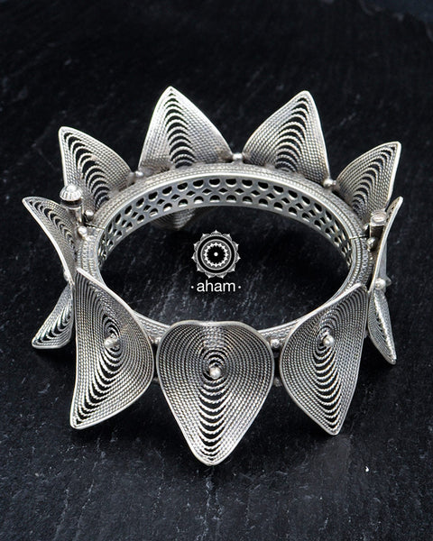 Hand Kada with Tar Work crafted in 92.5 silver 