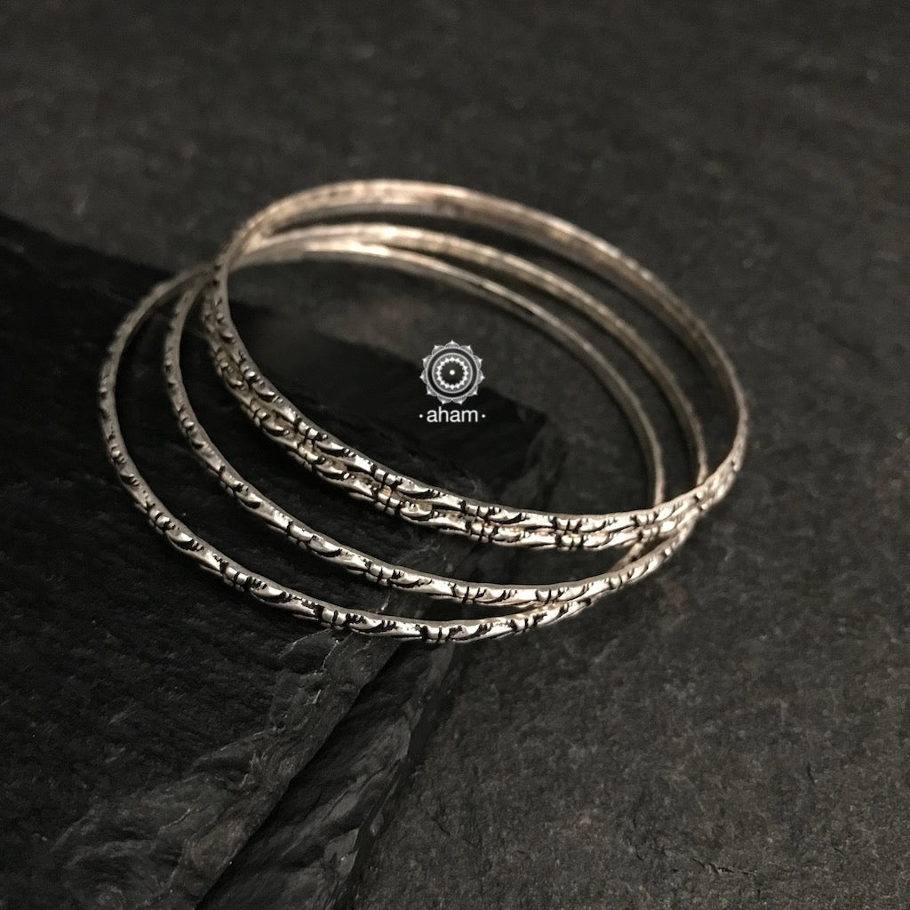 Handcrafted Silver Bangles in 92.5 silver. Perfect for everyday wear.