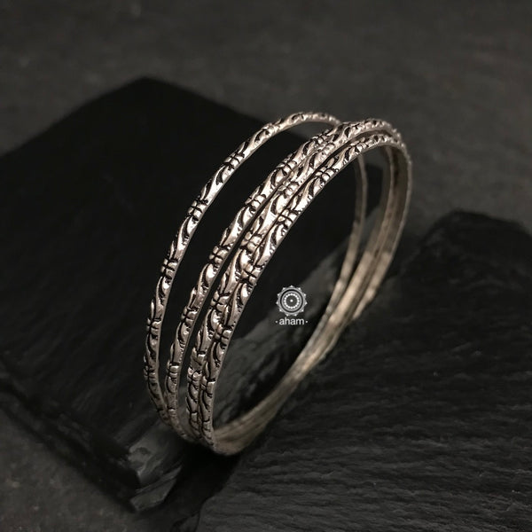 Handcrafted Silver Bangles in 92.5 silver. Perfect for everyday wear.
