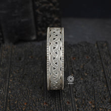 Handcrafted 92.5 sterling silver bangles with intricate floral from Rajasthan. 
