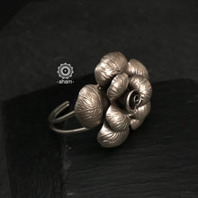 Statement adjustable flower handcuff, handcrafted in 92.5 sterling silver. Sometimes all you need is one piece of accessory to make you feel elegant from Dawn to Dusk.