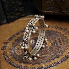 Handcrafted vintage silver bangles with statement ghungroos.  