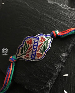 Tribal Floral Silver Rakhi