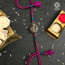 Make this Rakshabandhan memorable with this handcrafted silver Rakhi.  Shagun of Roli (kumkum), Akshat (Chawal) and mishri (Sugar) is shipped along with each individual rakhi  (India orders only)  Tip: you can later convert this into a key chain charm or a pendant as well Please note, Rakhi Orders will be packed and shipped in a single box only and not multiple boxes.