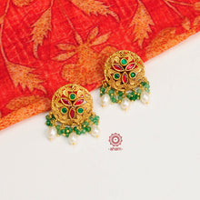 Traditional Jewellery perfect for family weddings.  Beautiful antique finish neckpiece set intricately embedded in the  lustre of precious coloured stones. A stunning addition to your wedding look.  The beautiful workmanship is something that can be cherished and passed on for generations to come. 