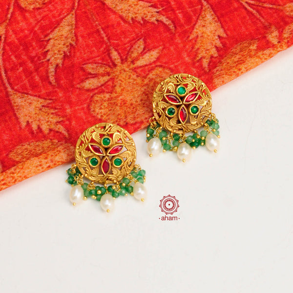 Traditional Jewellery perfect for family weddings.  Beautiful antique finish neckpiece set intricately embedded in the  lustre of precious coloured stones. A stunning addition to your wedding look.  The beautiful workmanship is something that can be cherished and passed on for generations to come. 
