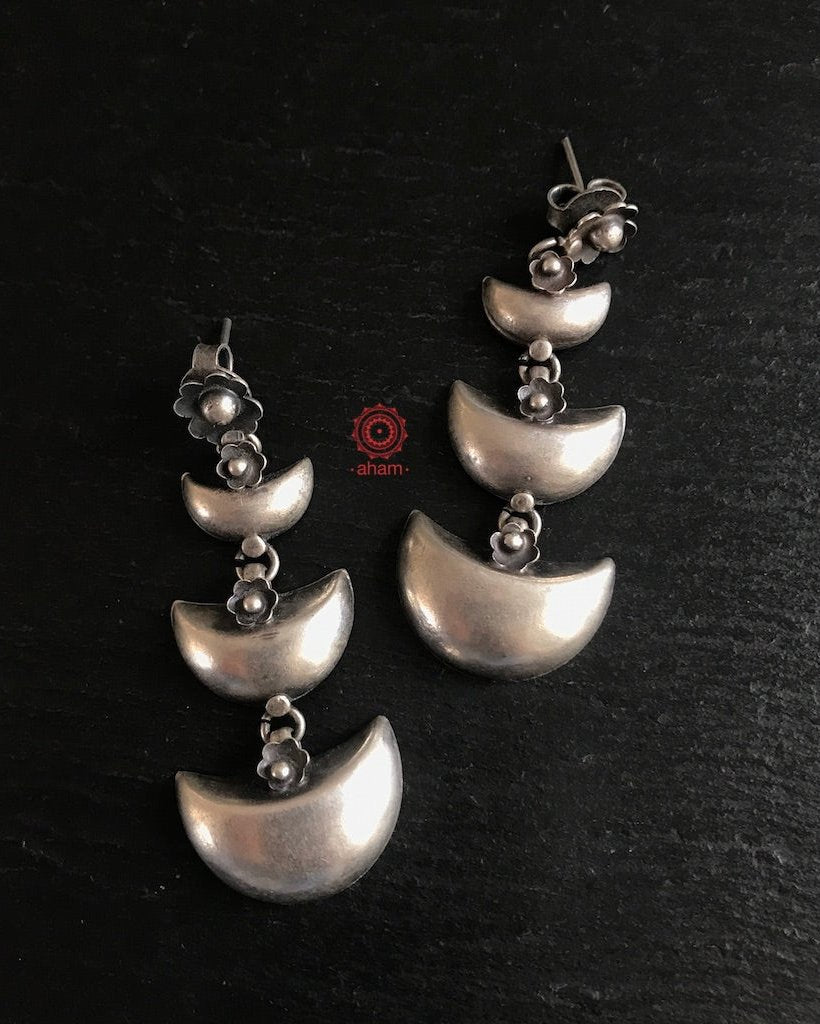Three Diya Silver Earrings