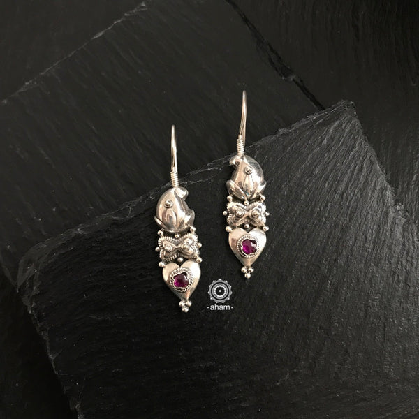 Mango Heart Drop Silver Earring