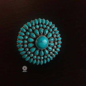 Large Silver Turquoise Ring that is bound to make a statement 