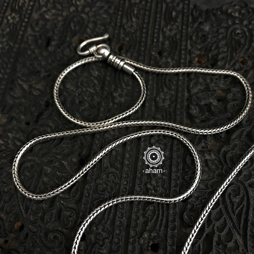 Fox chain in 92.5 Sterling Silver Opens at one end for ease of putting in the pendant.  