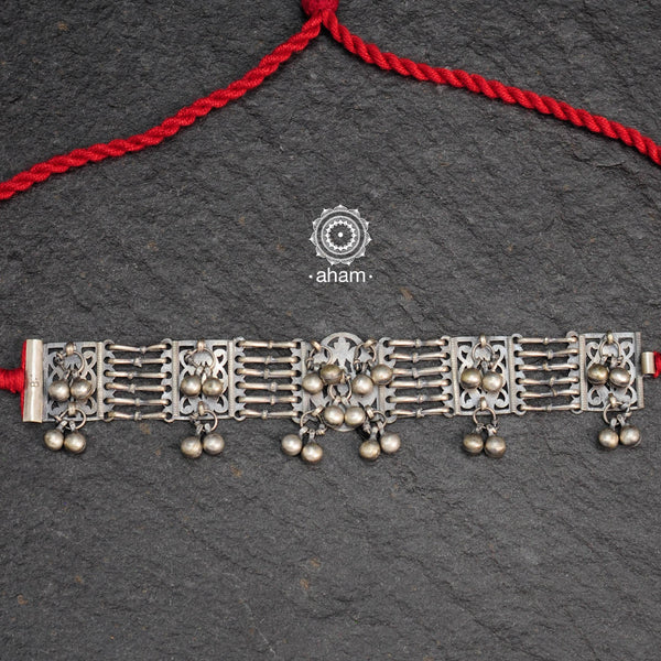 Classic Tribal cutwork choker with statement ghungroos. Lightweight choker, looks great with both ethnic and western outfits.